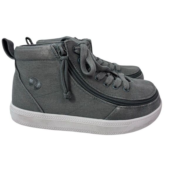BILLY Footwear Classic High Top Adaptive Sneakers Gray Size 2 Unisex - Picture 3 of 8